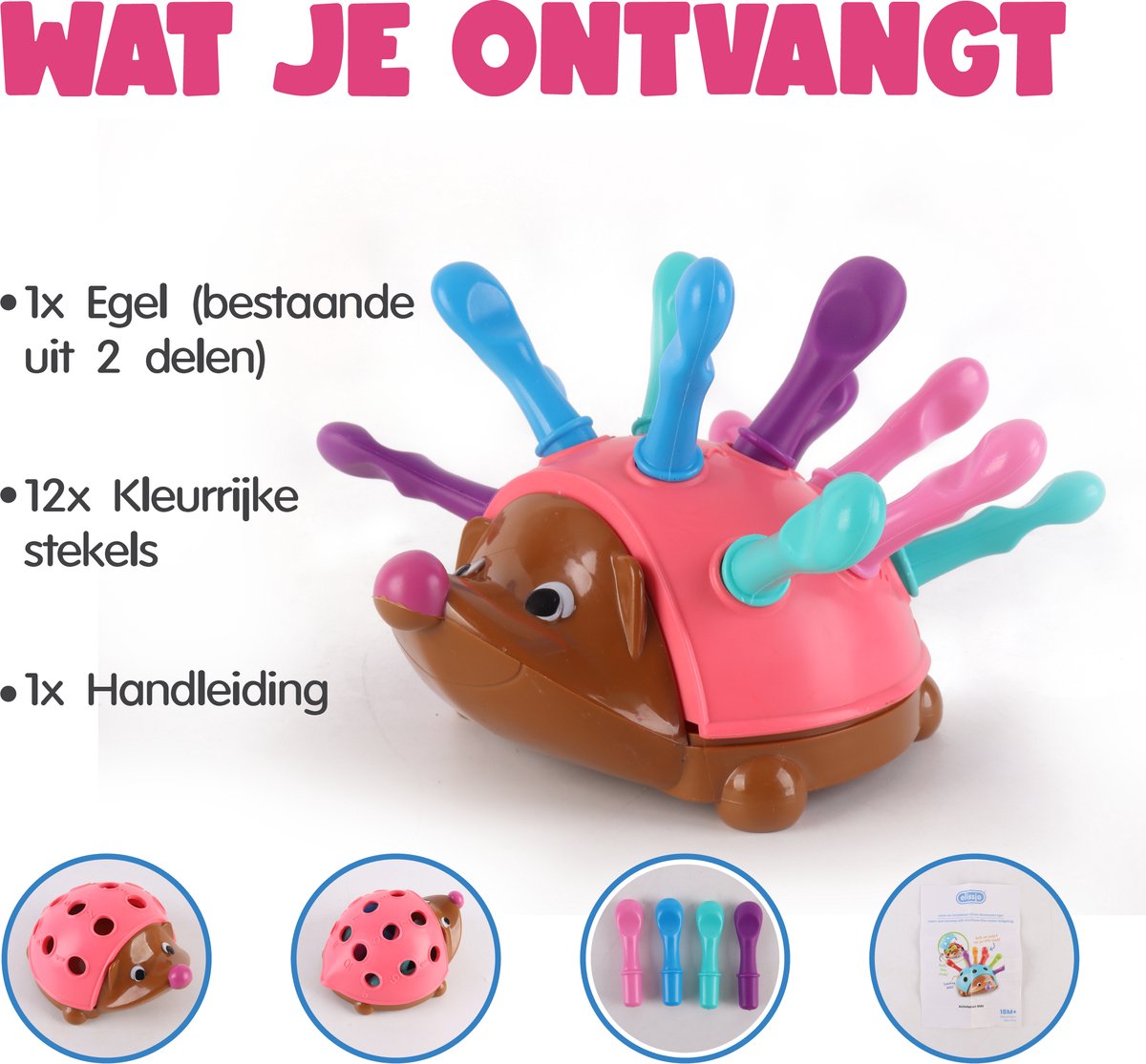 Leer & Prik Egel roze