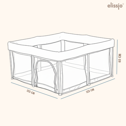 Elissio® Foldable Playpen 125×125 cm Beige