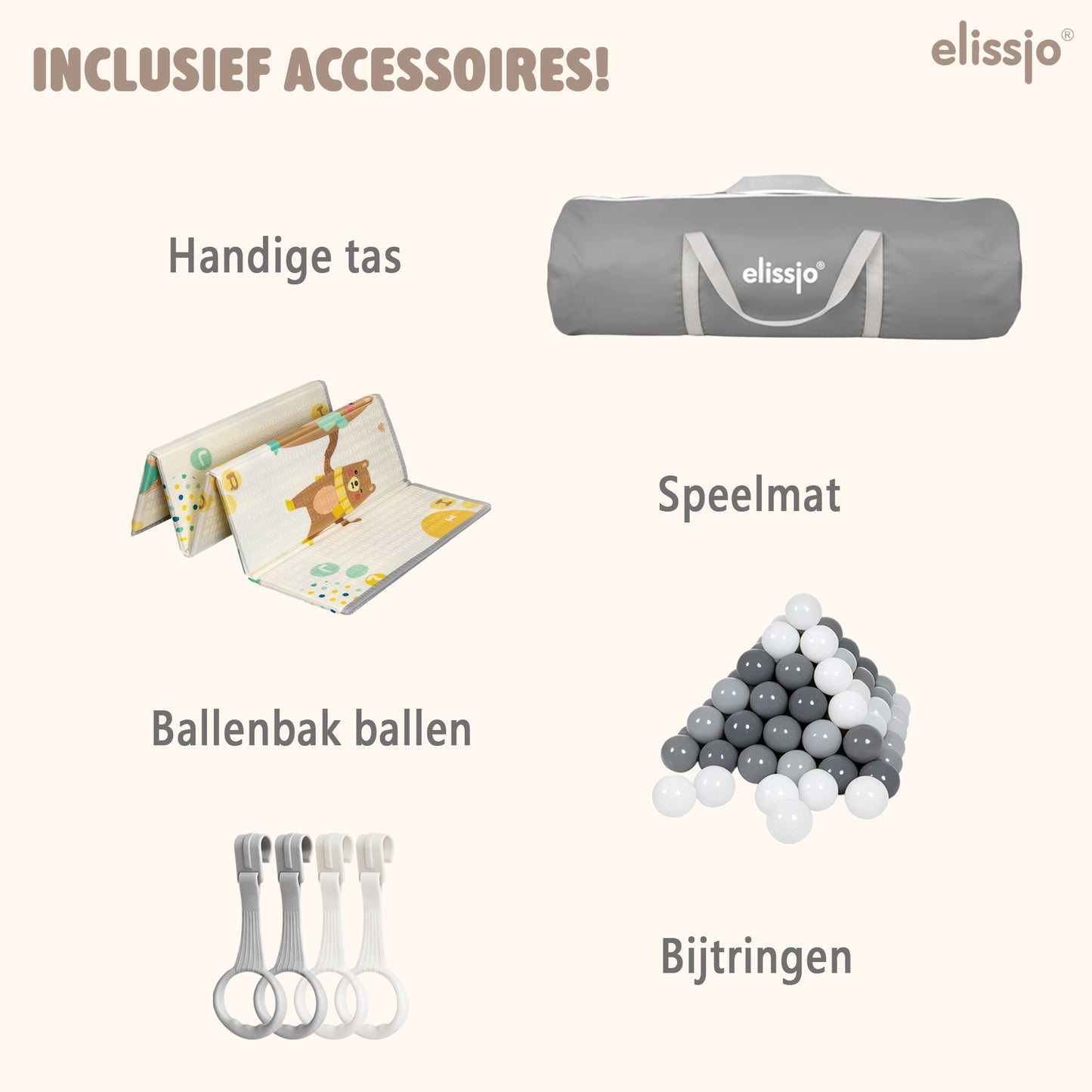 Elissio® Laufstall 180×150 cm Grau
