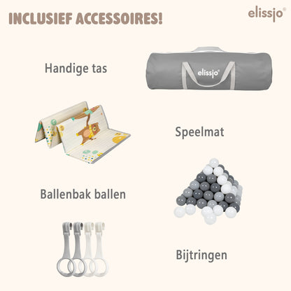 Elissio® Laufstall 180×150 cm Grau