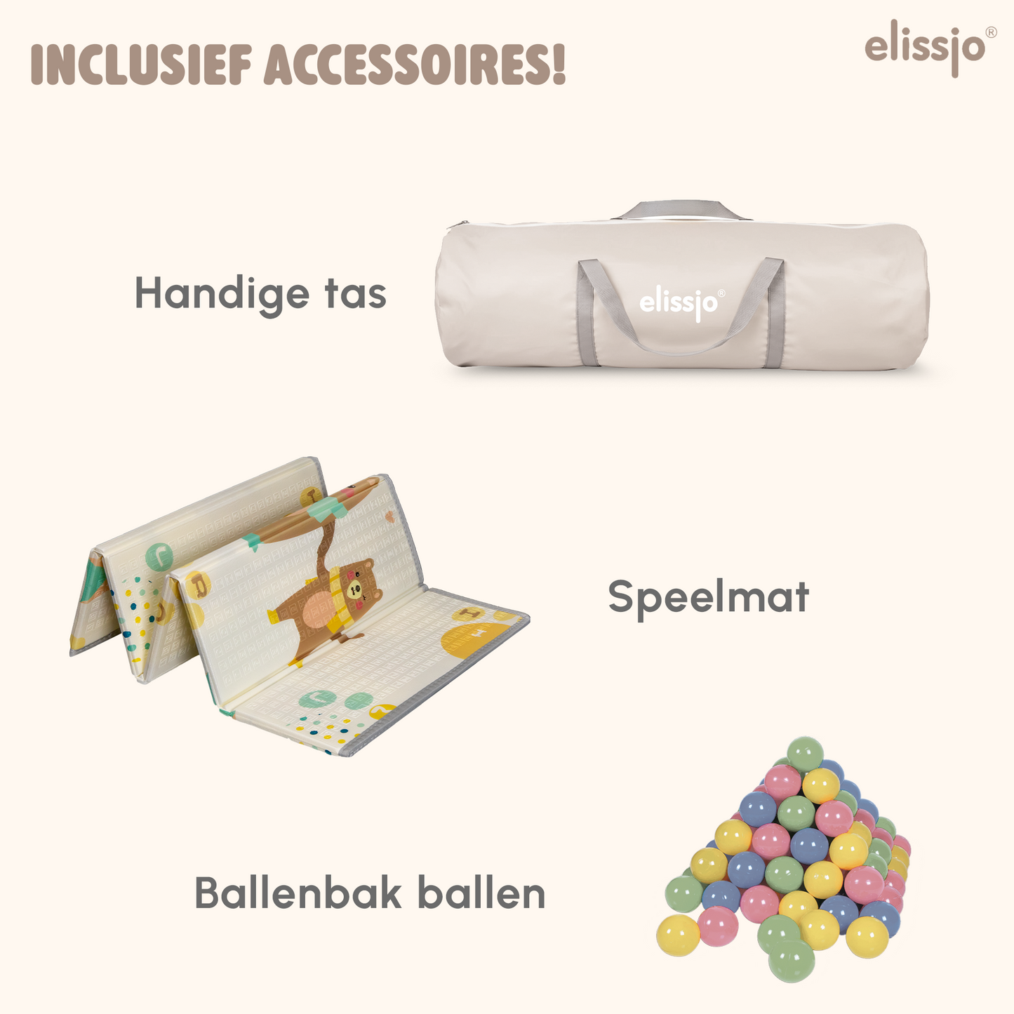 Elissio® Laufstall 180×150 cm Beige