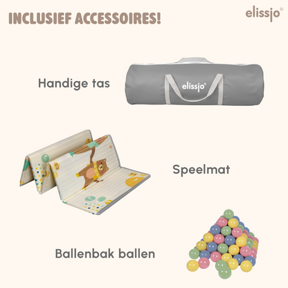 Elissio® Laufstall 180×150 cm Grau
