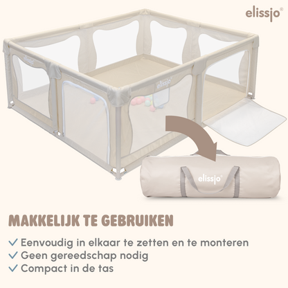 Elissio® Laufstall 180×150 cm Beige