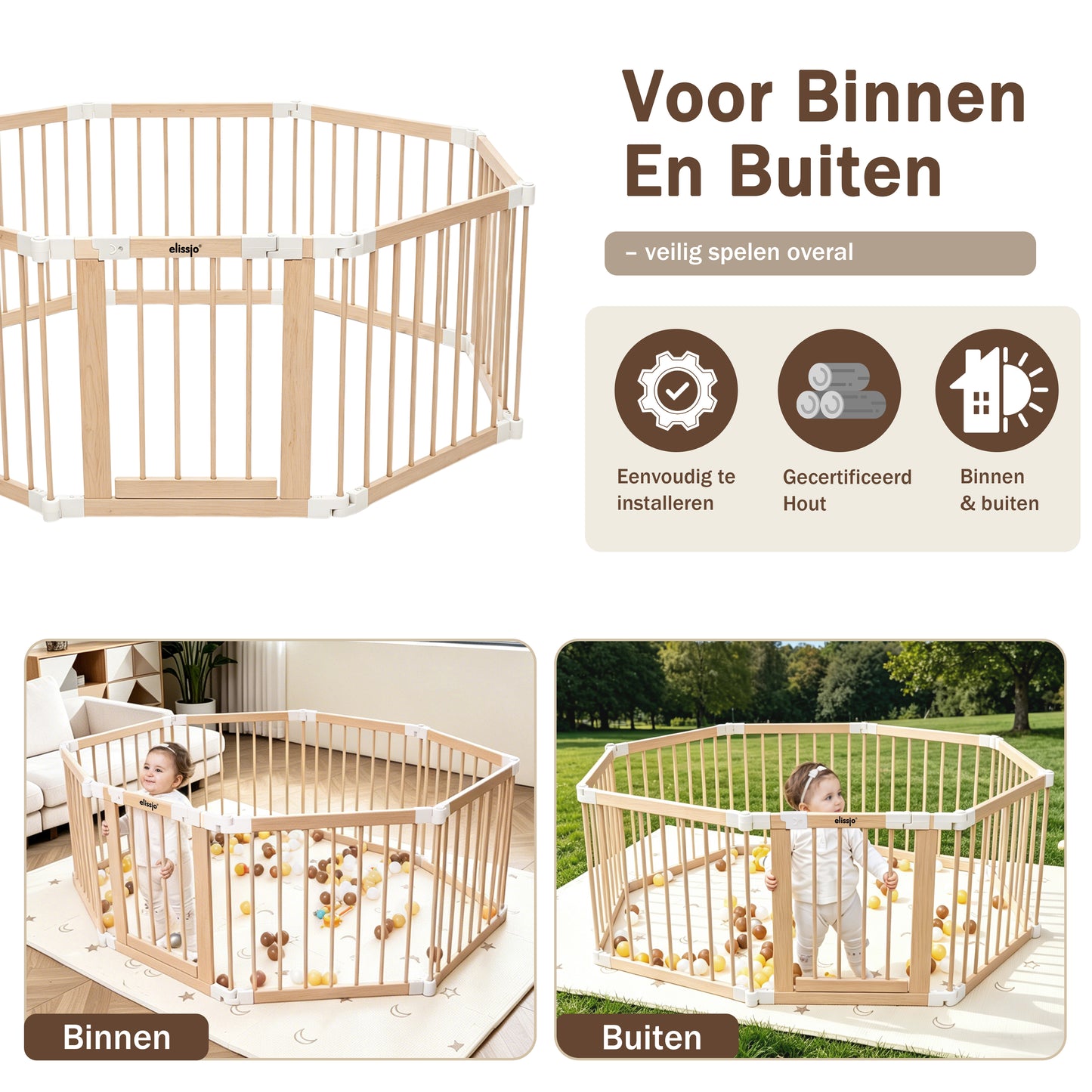Klappbare Holz-Bodenbox Multifunktional 130x130x70