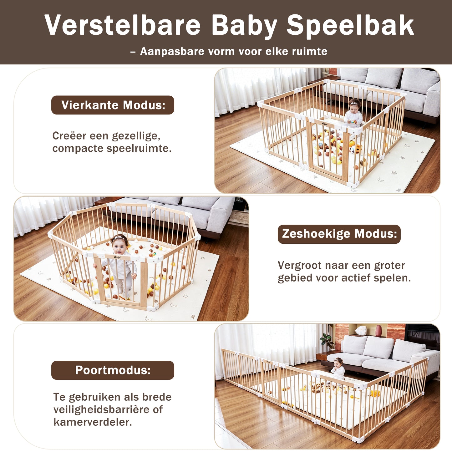 Klappbare Holz-Bodenbox Multifunktional 130x130x70