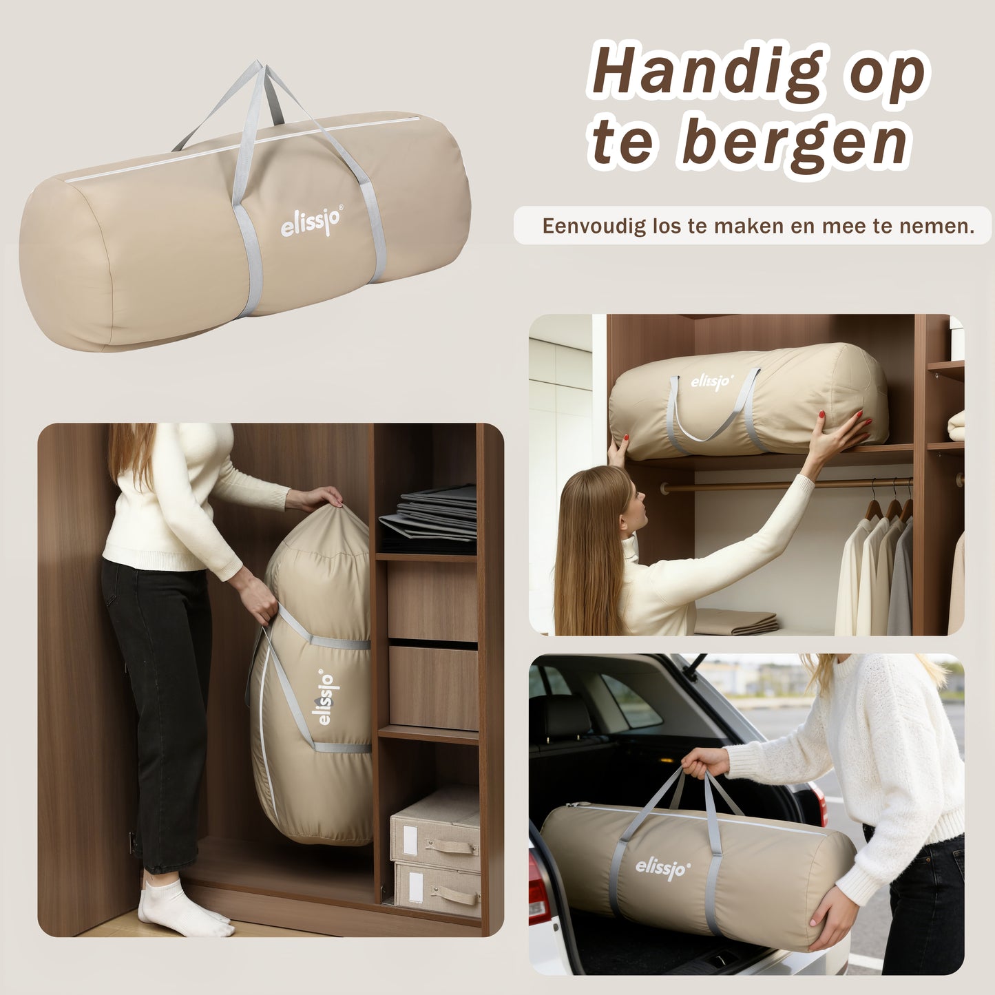 Elissio® Laufstall 120×120 cm Beige