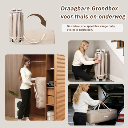 Elissio® Laufstall Klappbar 150x150 - Beige Spielball-Edition