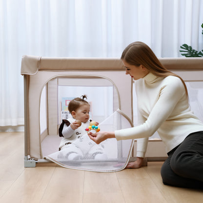 Elissio® Laufstall Klappbar 150x150 - Beige Spielball-Edition