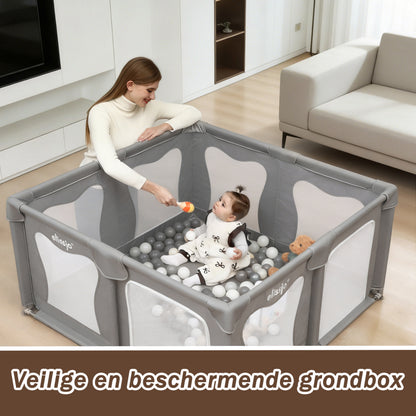 Elissio® Laufstall 120×120 cm Grau