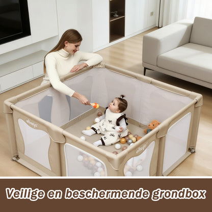 Elissio® Laufstall 120×120 cm Beige